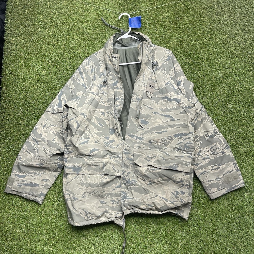 US Air Force APECS Parka Jacket Mens Large ABU Camo Gore-Tex Liner Hooded
